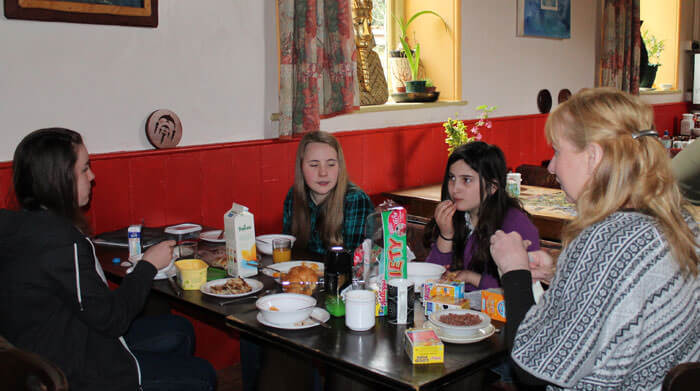 Breakfast at Corris old youth hostel