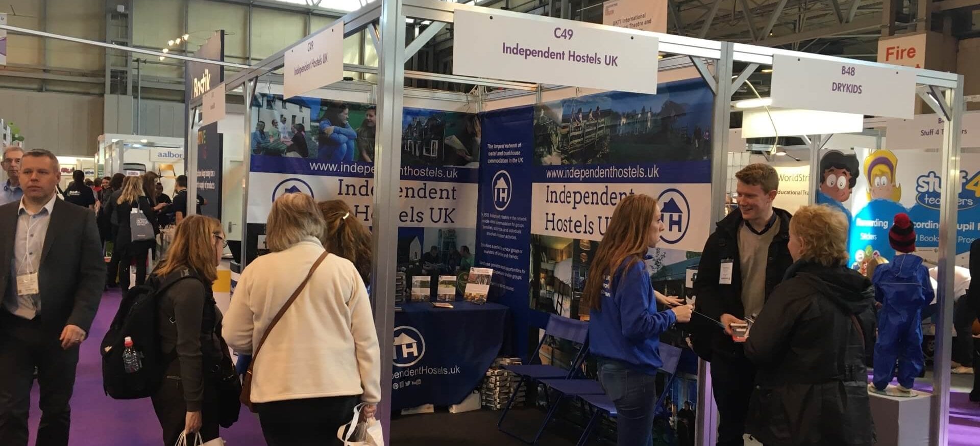 Independent Hostels stand at the Education Show