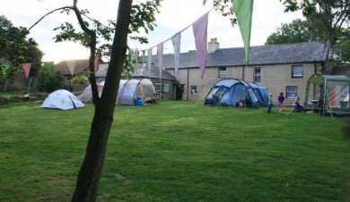 camping at Edmundbyers Youth Hostel