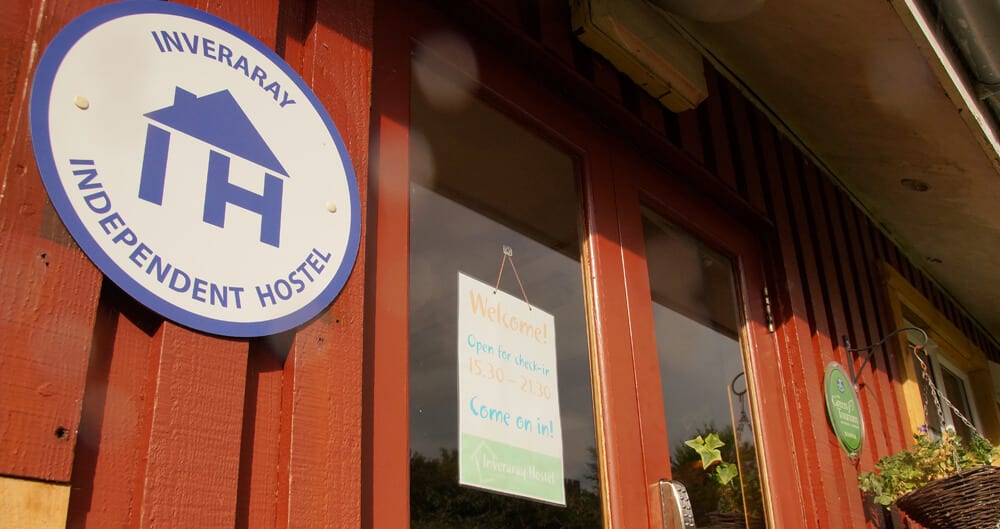 IHUK sign on Inveraray Hostel Scotland