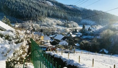 Corris Hostel at Christmas time in Snowdonia