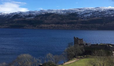 Urquhart Castle on the shores of Loch Ness adn close to Loch Ness Backpackers Hostel