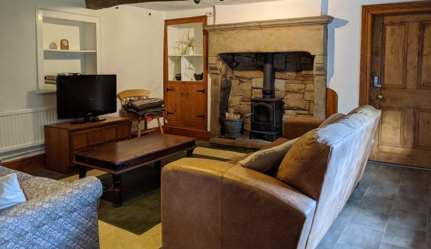 lounge at the cottage at Lockerbrook Farm in the Peak District