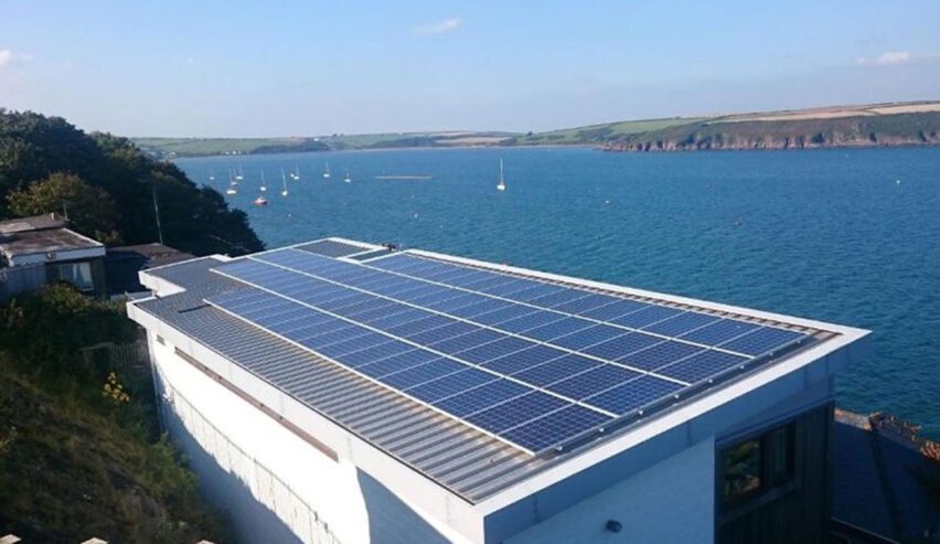 solar pannels on Dale Fort on the Pembrokeshire Coast