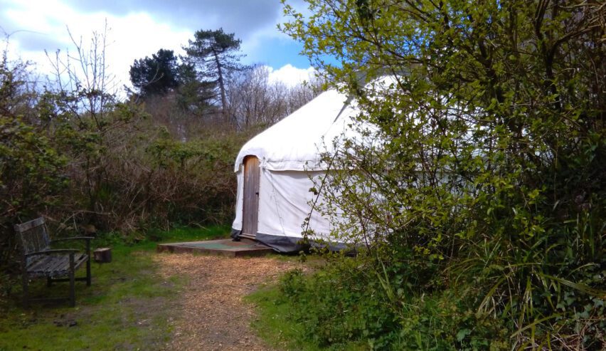 yurt at Wetherdown Lodge at The Sustainability Centre in the South Downs National Park