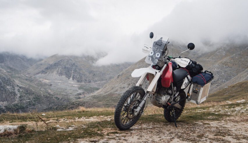 motorbike in mountains