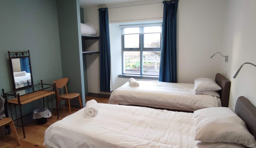 2 beds in an accessible ensuite room at Grinneabhat Hostel on the Isle of Lewis