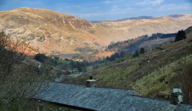 The panoramic view fro, Almond Lodge Helvellyn