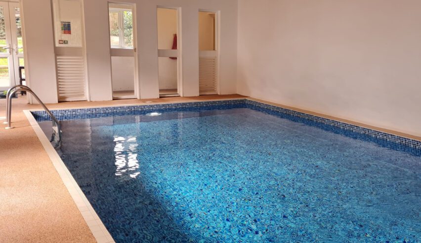 The indoor swimming pool at Dunfiedl House