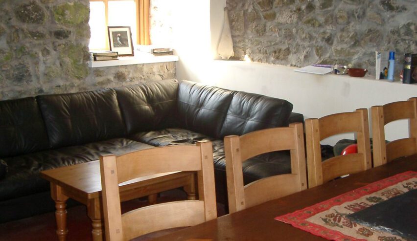 comfy sofa at skomer island hostel