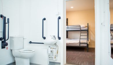 mount cook's disabled toilet which is an en-suite from their disabled bedroom