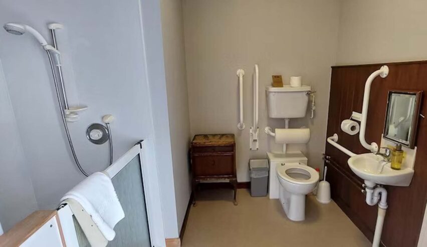 accessible showerroom and toilet at Mar Lodge Bunkhouse